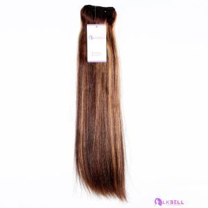 100% Human Hair Straight Curtain Extensions Color #4/27