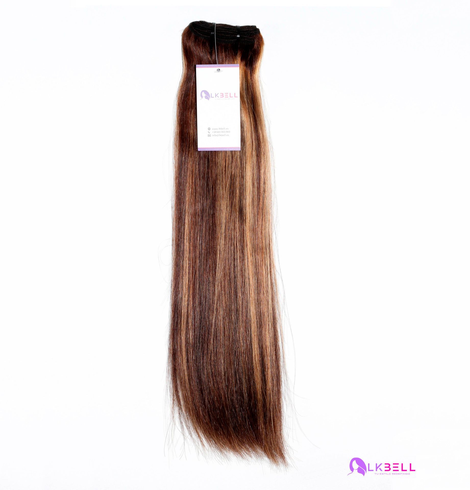 100% Cheveux Humains Lisses Extensions Rideau Couleur #4/27