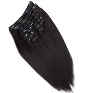100% Human Hair Clip Extensions. Straight, 120g. Length 40cm.
