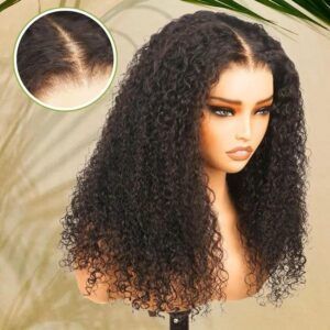 Peluca de pelo natural rizada